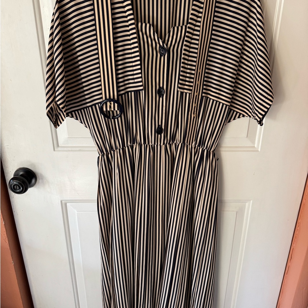Vintage Gérard Pasquier Paris Striped Belted Dress – French Chic